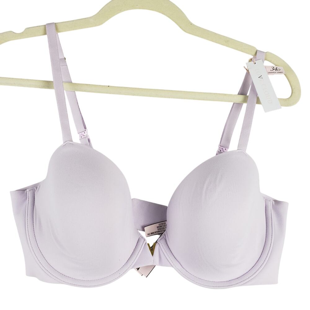 Victoria's Secret Women's 34D Lined‎ Demi Underwire Bra Light Purple Pastel New